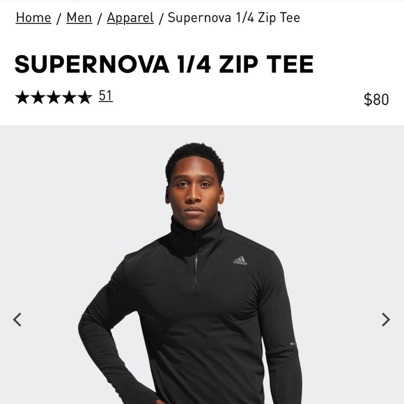 Adidas Supernova 1/4 zip tee SZ XL - Picture 5 of 5